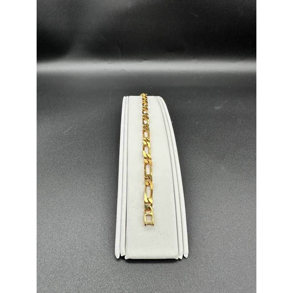 1980s Monet Signed Gold-Tone Figaro Link Bracelet, Anchor Style, 8.25"